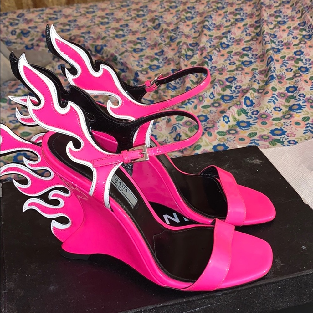 Prada Hot Pink Flame Heels